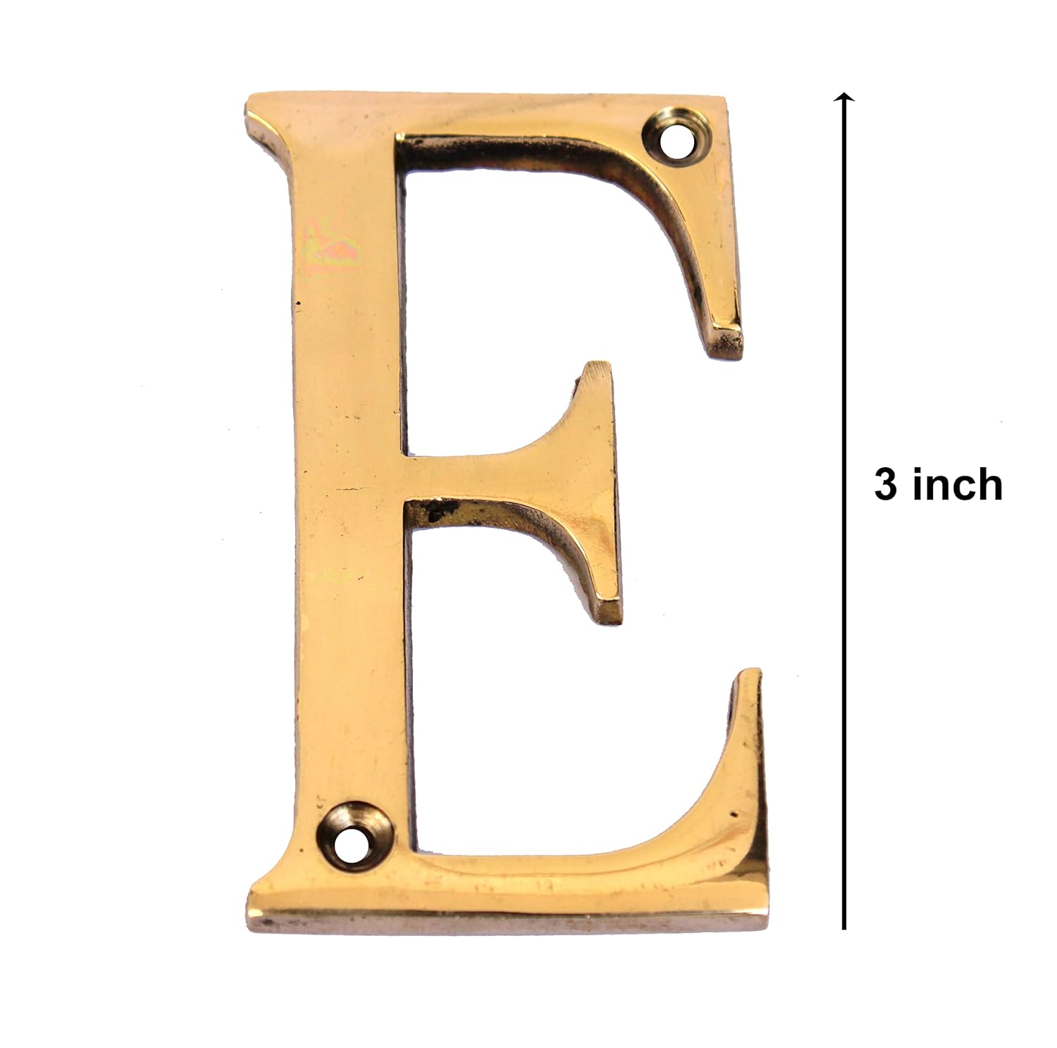 eSplanade - Brass House Hotel Door Name Alphabets - Wall Door Plaque Letter Alphabet - 3" Inches - Golden ("E" Alphabet)