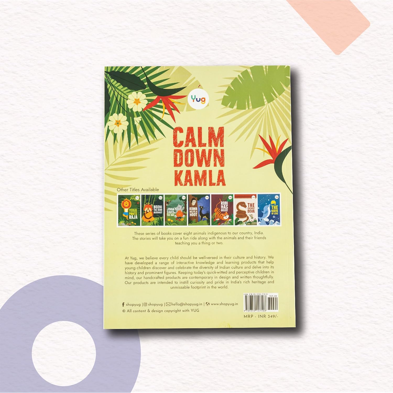 Yug Animal Series: Calm Down Kamla Story Book for Kids About the Calmness - Illustrated Moral Story with Colourful Pictures - Fun Learning Book for 3+ Year Old Children with Colouring Sheet