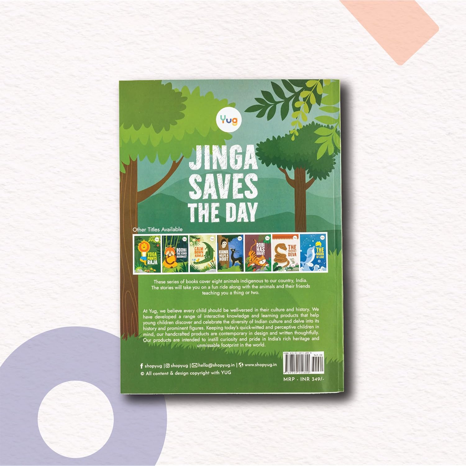 Yug Animal Series: Jinga Saves The Day Story Book for Kids About the Hardwork - Illustrated Moral Story with Colourful Pictures - Fun Learning Book for 3+ Year Old Children with Colouring Sheet