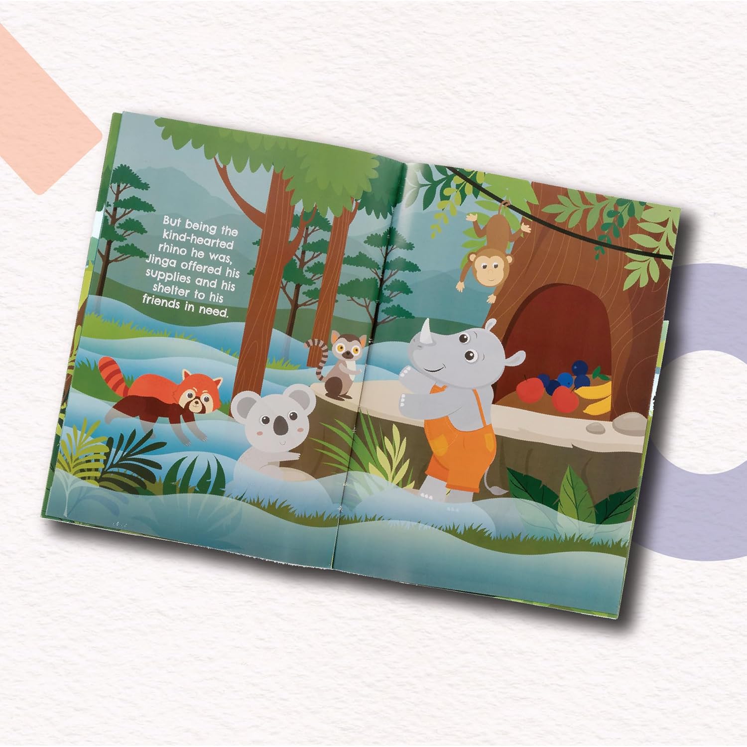 Yug Animal Series: Jinga Saves The Day Story Book for Kids About the Hardwork - Illustrated Moral Story with Colourful Pictures - Fun Learning Book for 3+ Year Old Children with Colouring Sheet