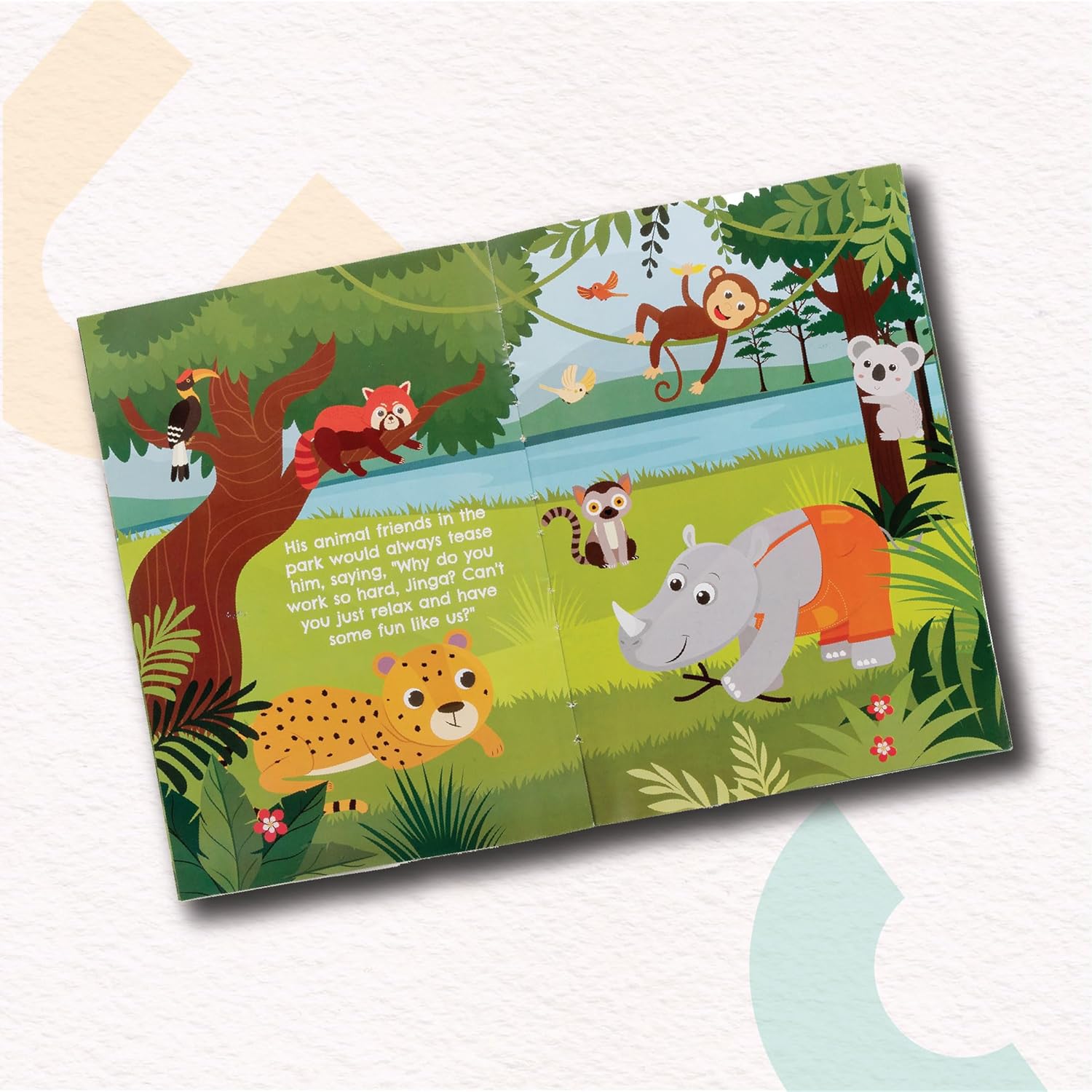 Yug Animal Series: Jinga Saves The Day Story Book for Kids About the Hardwork - Illustrated Moral Story with Colourful Pictures - Fun Learning Book for 3+ Year Old Children with Colouring Sheet
