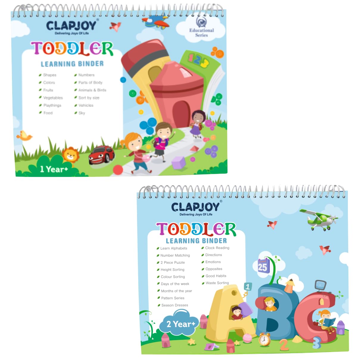 Clapjoy Velcro Book Preschool Busy Book Toddler,Kids/Children 16 Activities,| Quiet Interactive Book|Preschool Learning Montessori Toys, Busy Book For Toddlers For Age Upto 4 Years (Combo),Multicolor