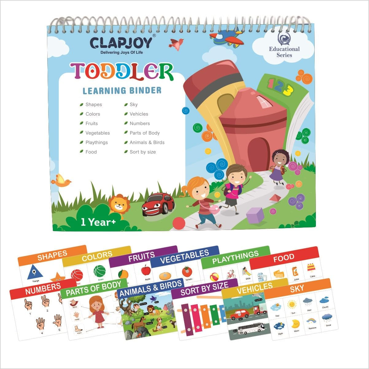 Clapjoy Velcro Book Preschool Busy Book Toddler,Kids/Children 16 Activities,| Quiet Interactive Book|Preschool Learning Montessori Toys, Busy Book For Toddlers For Age Upto 4 Years (Combo),Multicolor