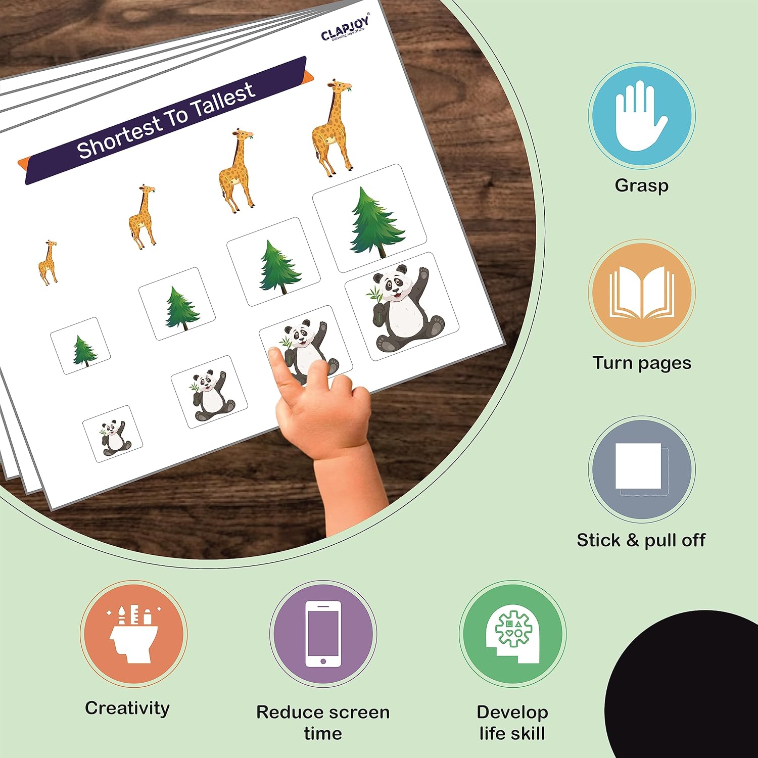 Clapjoy Velcro Book Preschool Busy Book Toddler,Kids/Children 16 Activities,| Quiet Interactive Book|Preschool Learning Montessori Toys, Busy Book For Toddlers For Age Upto 4 Years (Combo),Multicolor