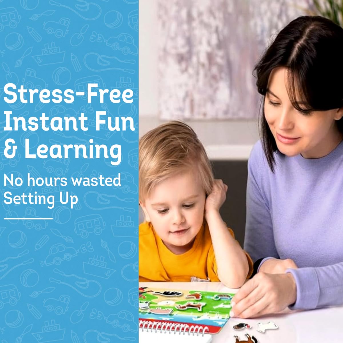 Clapjoy Velcro Book Preschool Busy Book Toddler,Kids/Children 16 Activities,| Quiet Interactive Book|Preschool Learning Montessori Toys, Busy Book For Toddlers For Age Upto 4 Years (Combo),Multicolor