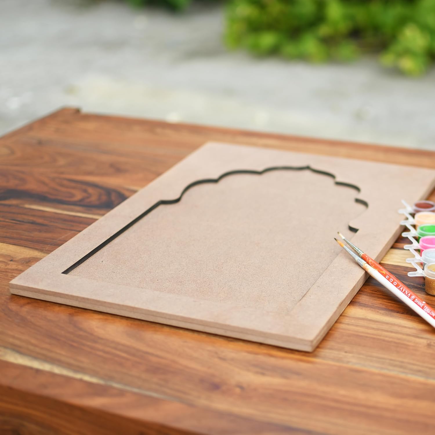 IVEI MDF DIY Jharokha Wall Decor - Set of 2, 10x14 - Paint & Decorate for Crafts & Decoupage - Durable, Easy Assembly with Hanging Hook - (Large - Plain)