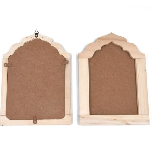 IVEI MDF DIY Jharokha Wall Decor - Set of 2, 8x11 - Paint & Decorate for Crafts & Decoupage - Durable, Easy Assembly with Hanging Hook