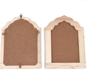 IVEI MDF DIY Jharokha Wall Decor - Set of 2, 8x11 - Paint & Decorate for Crafts & Decoupage - Durable, Easy Assembly with Hanging Hook