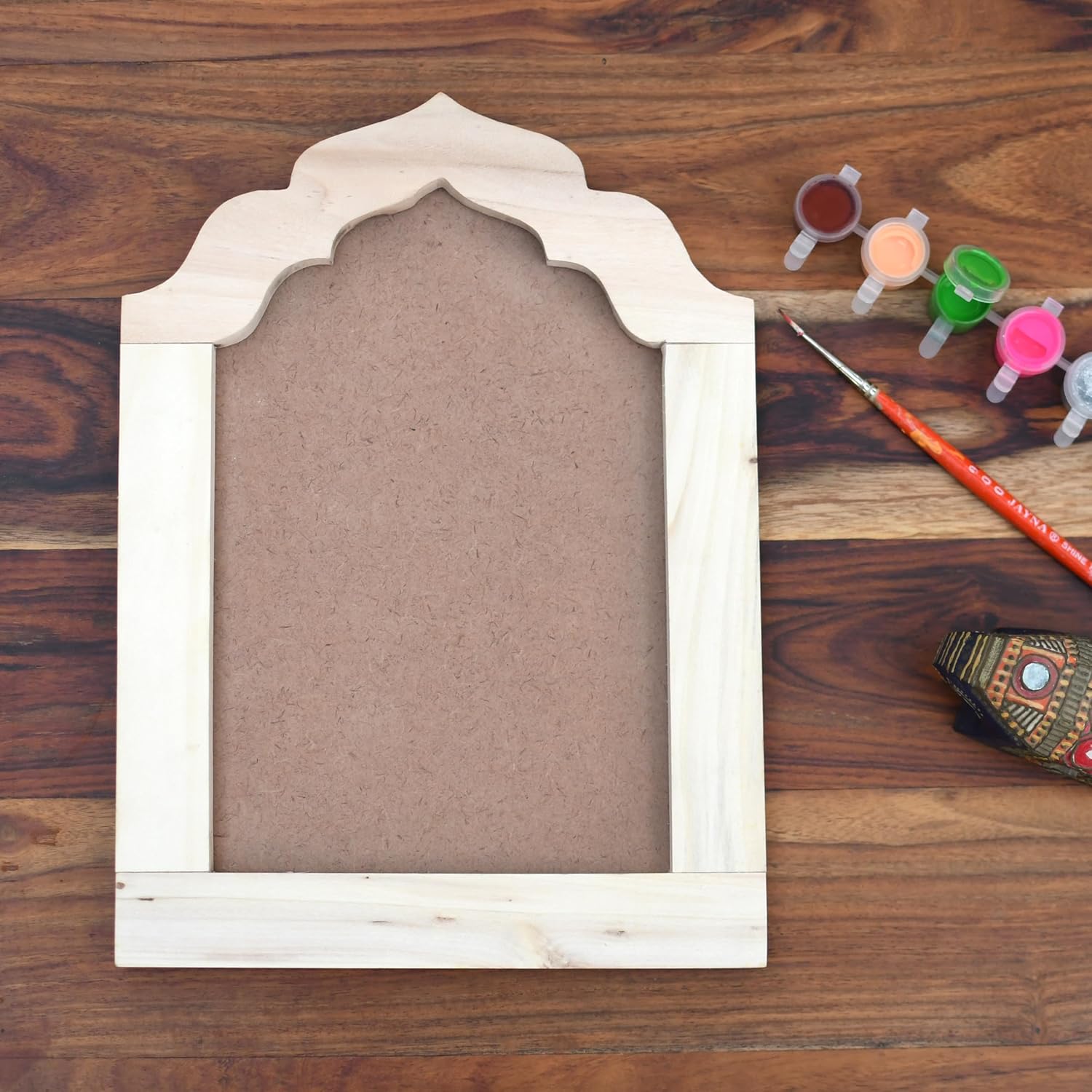 IVEI MDF DIY Jharokha Wall Decor - Set of 2, 8x11 - Paint & Decorate for Crafts & Decoupage - Durable, Easy Assembly with Hanging Hook