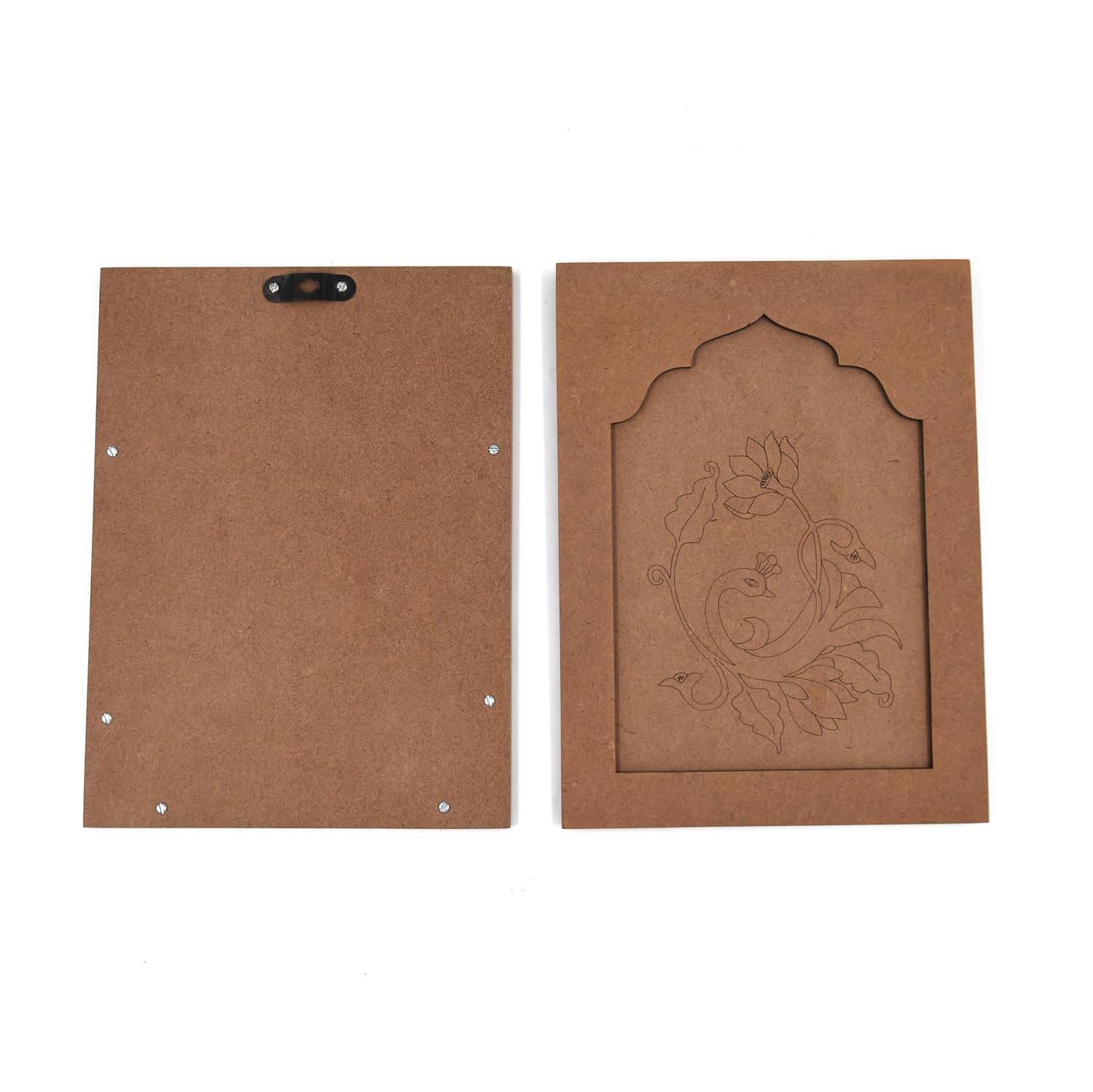 IVEI MDF DIY Jharokha Wall Decor - Set of 2, 8x11 - Paint & Decorate for Crafts & Decoupage - Durable, Easy Assembly with Hanging Hook - for Crafters (Medium - Pre Marked)