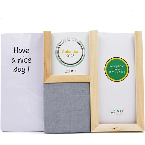 IVEI Premium Desk Organizer with replaceable Calendar, Whiteboard, Pin Board, Photo Frame, and Pen Stand - Multifunctional Workspace Organizer - Elegant Design (Grey)