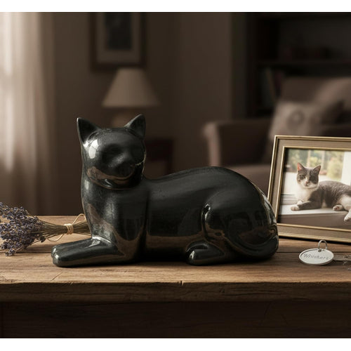 ESPLANADE- Cat Kitten Shape Cremation urn | Memorial Funeral Burial Full-Size urn for Ashes