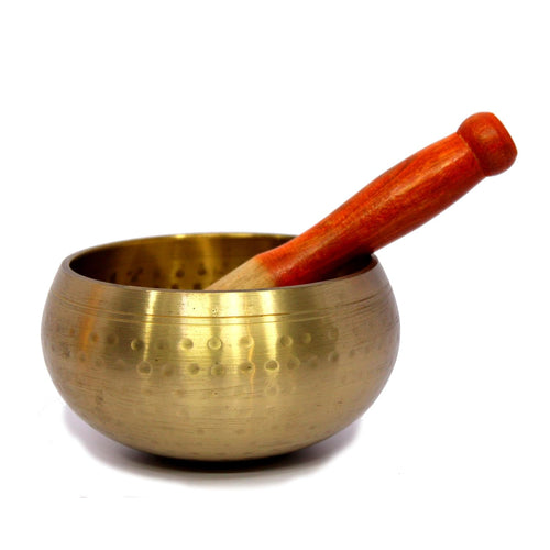 eSplanade - 5 inches - Singing Bowl Tibetan Buddhist Prayer Instrument With Striker Stick | OM Bell | OM Bowl | Meditation Bowl | Music Therapy (gold)