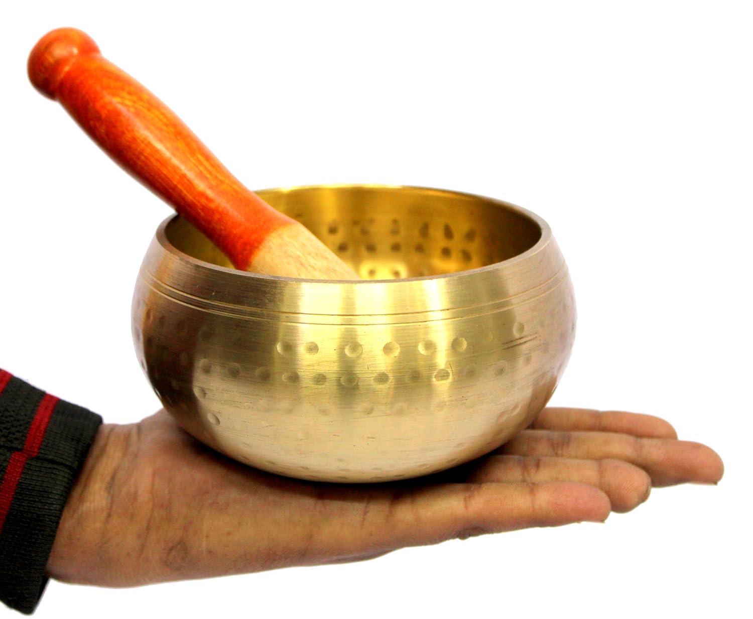 eSplanade - 5 inches - Singing Bowl Tibetan Buddhist Prayer Instrument With Striker Stick | OM Bell | OM Bowl | Meditation Bowl | Music Therapy (gold)