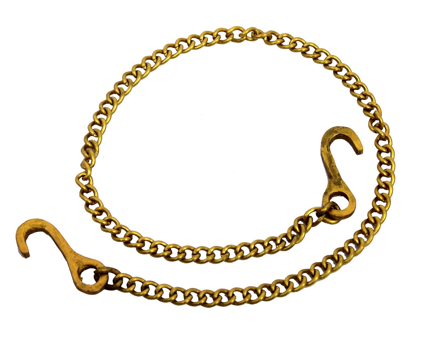 ESPLANADE Brass Chain with Hooks for Hanging Bell Diya Deepak Bells - Length 2 Feet (24" Inches) (2 inches)