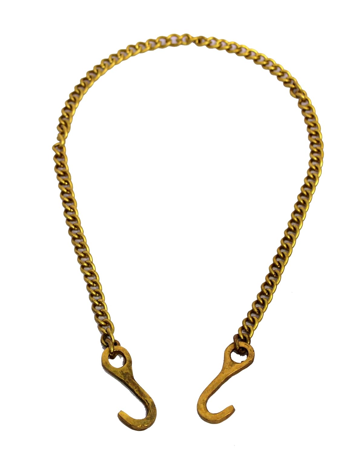 ESPLANADE Brass Chain with Hooks for Hanging Bell Diya Deepak Bells - Length 2 Feet (24" Inches) (2 inches)
