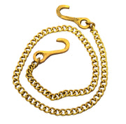 ESPLANADE Brass Chain with Hooks for Hanging Bell Diya Deepak Bells - Length 2 Feet (24" Inches) (2 inches)