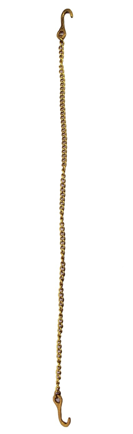 ESPLANADE Brass Chain with Hooks for Hanging Bell Diya Deepak Bells - Length 2 Feet (24" Inches) (2 inches)