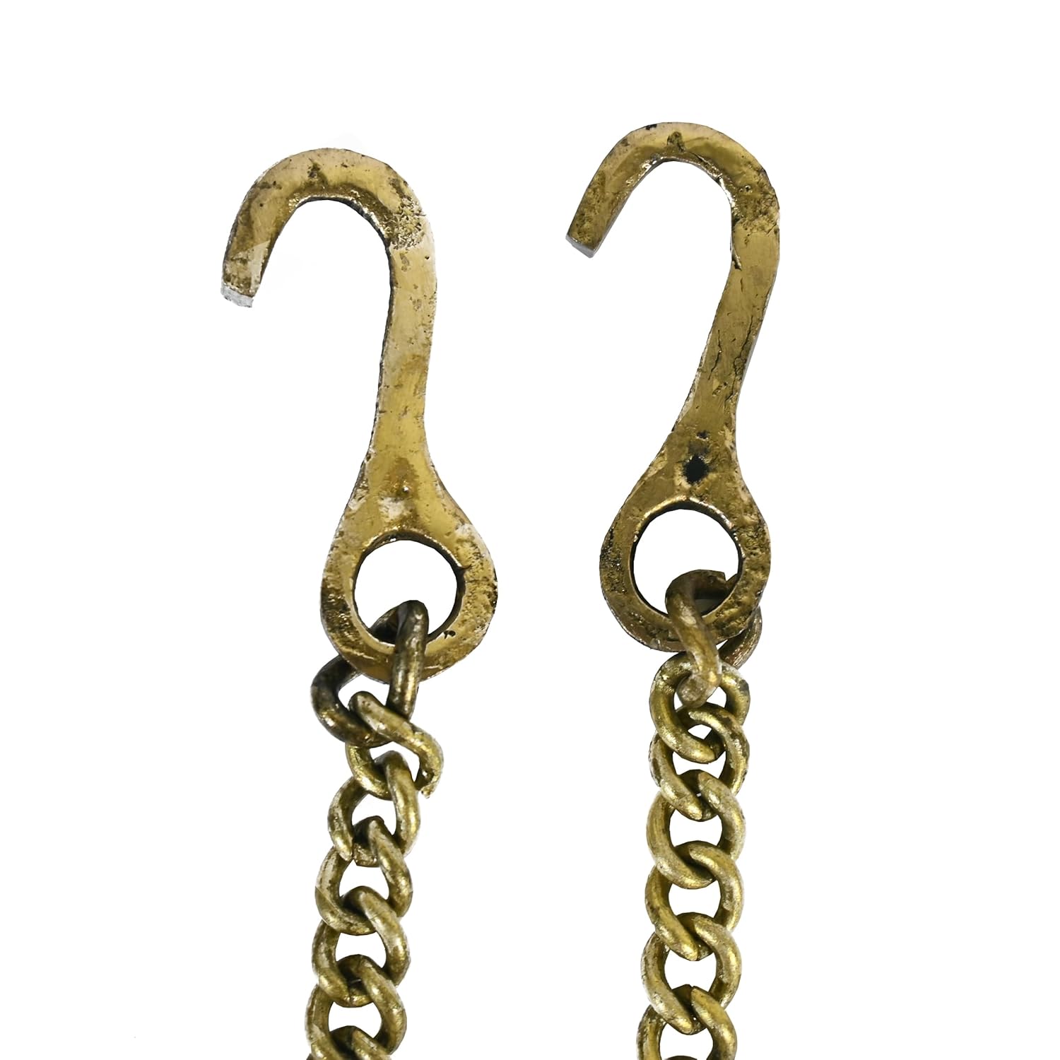 ESPLANADE Brass Chain with Hooks for Hanging Bell Diya Deepak Bells - Length 2 Feet (24" Inches) (2 inches)