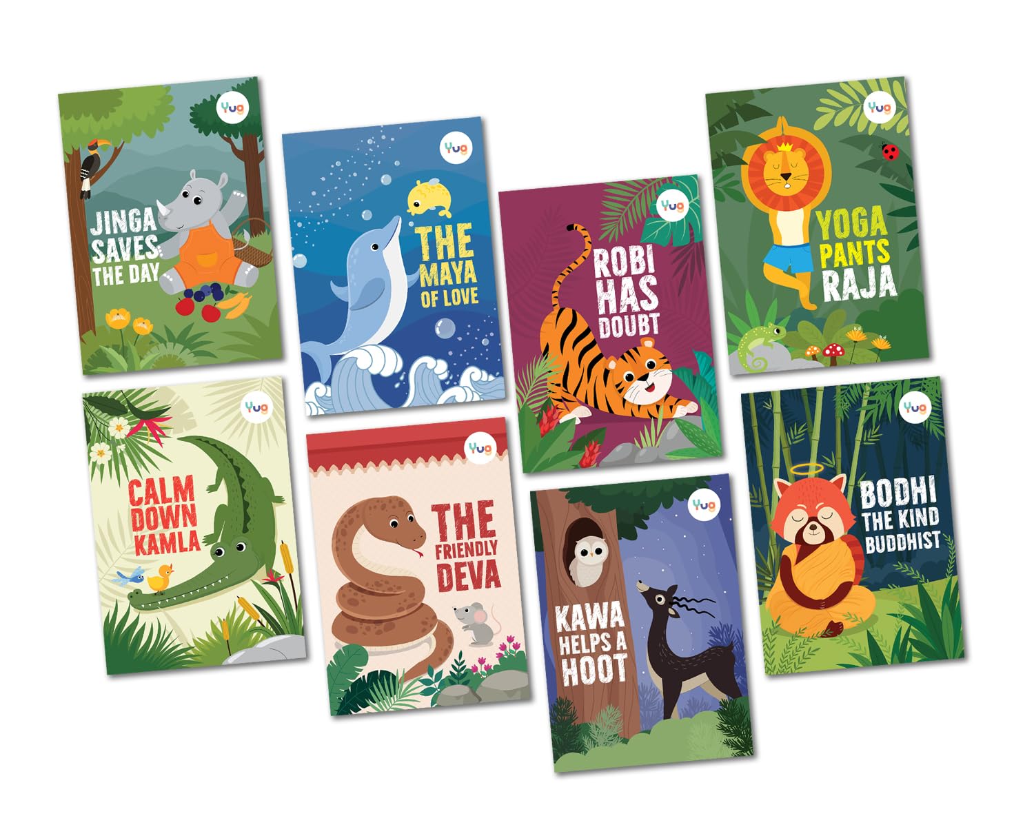 Yug Animal Series: Eight Combo Story Books for Kids - Illustrated Animal Moral Stories with Colourful Pictures - Fun Learning Book for 3+ Year Old Children with Colouring Sheet - Bedtime Stories