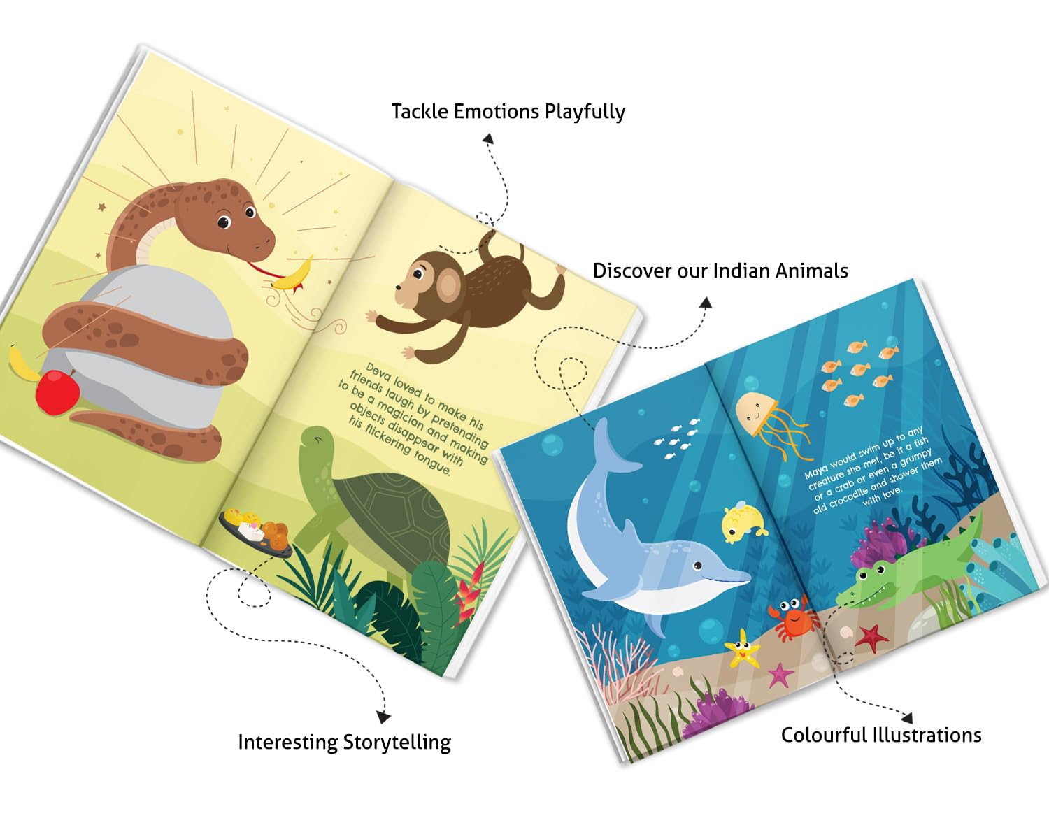 Yug Animal Series: Eight Combo Story Books for Kids - Illustrated Animal Moral Stories with Colourful Pictures - Fun Learning Book for 3+ Year Old Children with Colouring Sheet - Bedtime Stories