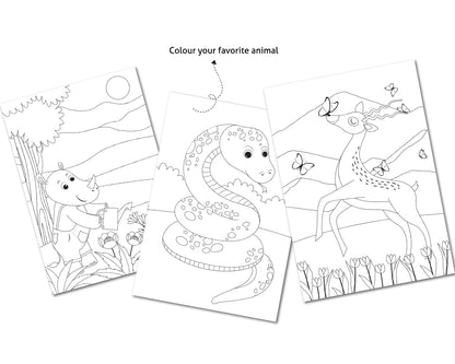 Yug Animal Series: Eight Combo Story Books for Kids - Illustrated Animal Moral Stories with Colourful Pictures - Fun Learning Book for 3+ Year Old Children with Colouring Sheet - Bedtime Stories