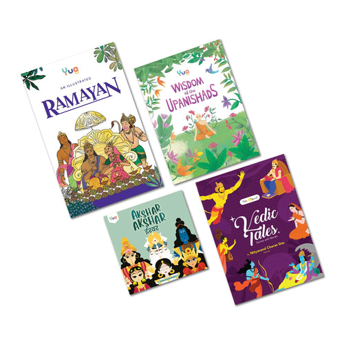 Yug Worship - Four Combo Mythology Books for Kids- Illustrated Story Books for Kids with Colourful Pictures - Fun Learning Book for 3+ Year Old Children - Bedtime Stories includes Activities