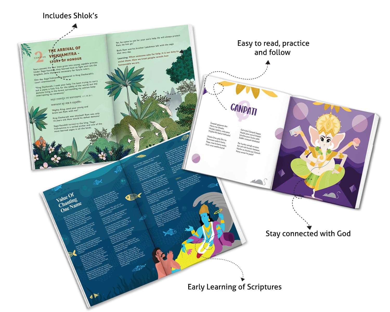 Yug Worship - Four Combo Mythology Books for Kids- Illustrated Story Books for Kids with Colourful Pictures - Fun Learning Book for 3+ Year Old Children - Bedtime Stories includes Activities