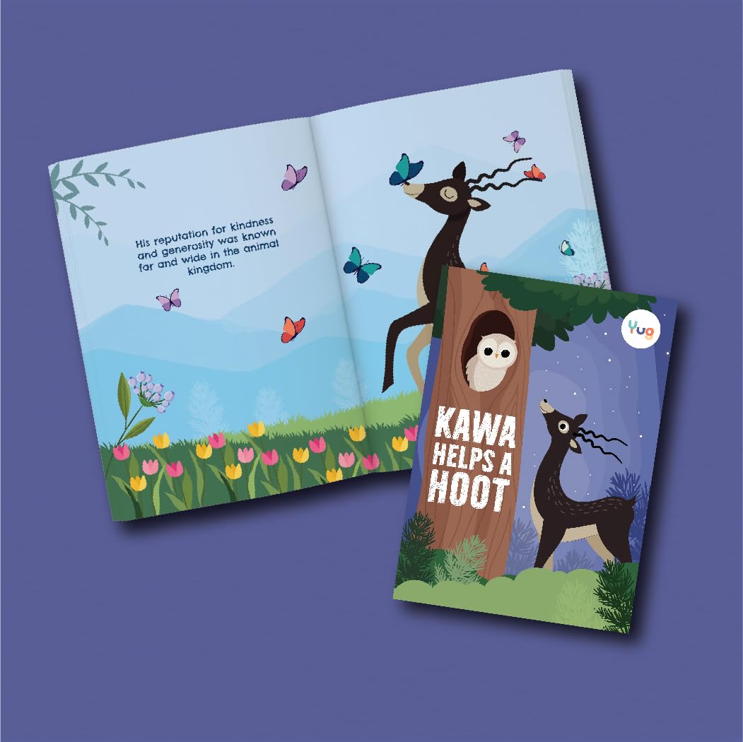 Yug Animal Series: Kawa Helps A Hoot Story Book for Kids About the Kindness - Illustrated Moral Story with Colourful Pictures - Fun Learning Book for 3+ Year Old Children with Colouring Sheet