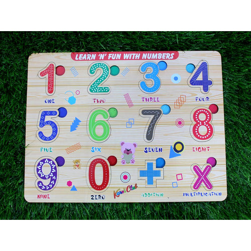 Stonkraft Wooden Numerals | Preschool Learning Board Puzzle for Kids Infants Toddlers (Numerals)