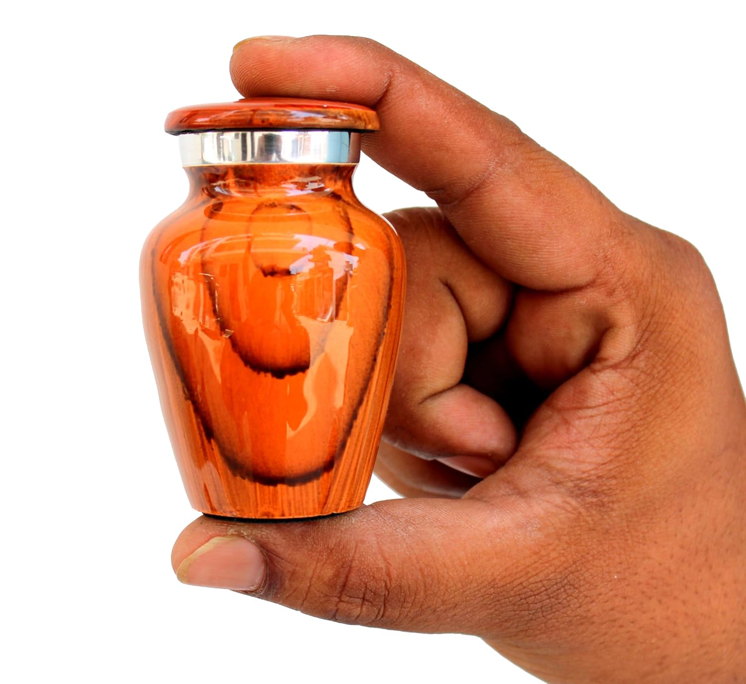 eSplanade cremation mini urns keepsake memorial | Set of 4 Wood Finish small urns for ashes funeral burial container jar pot