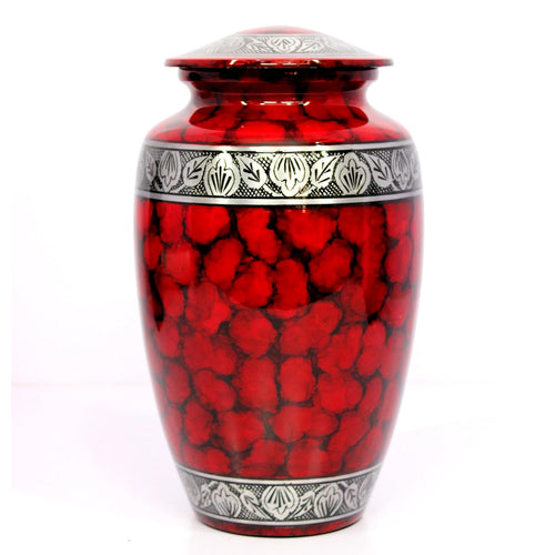 eSplanade Cremation Urn Memorial Human Ashes Container Jar Pot | Burial Funeral Urns | Clouds (Red, 10 Inches)