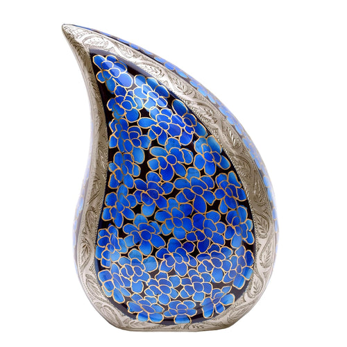 eSplanade Cremation Urn Memorial Human Ashes Container Jar Pot | Burial Funeral Urns | Teardrop Shape (Blue, 10 Inches)
