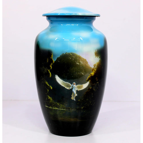 eSplanade Cremation Urn Memorial Human Ashes Container Jar Pot | Burial Funeral Urns | Angel Print - 10