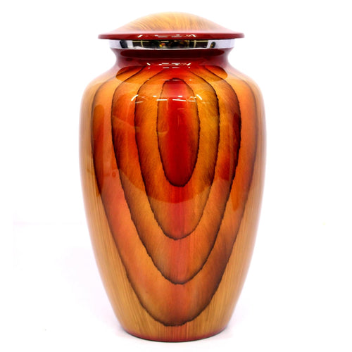 eSplanade Cremation Urn Memorial Human Ashes Container Jar Pot | Burial Funeral Urns | Orange Brown Color - 10 Inches (Full Size)