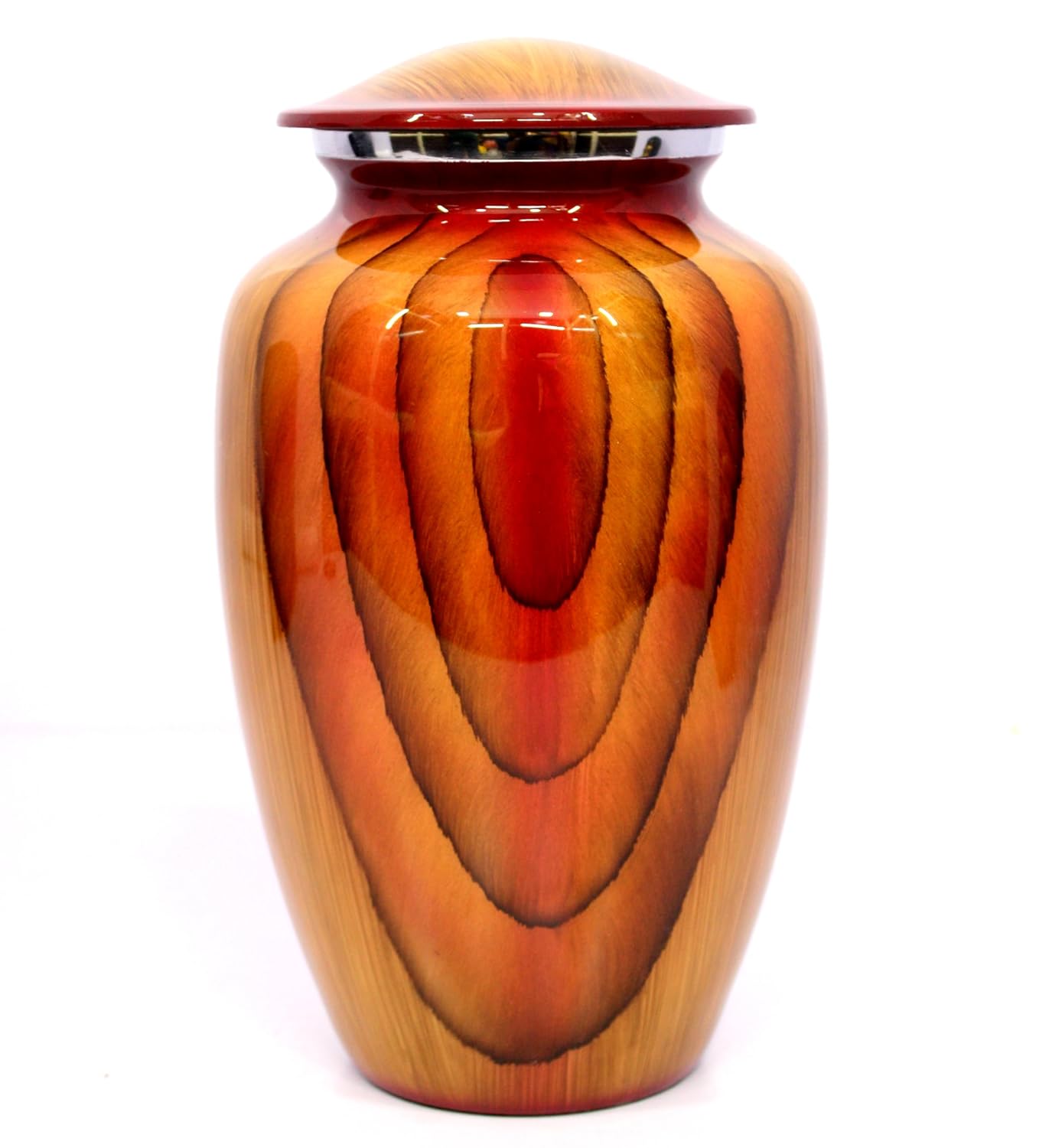 eSplanade Cremation Urn Memorial Human Ashes Container Jar Pot | Burial Funeral Urns | Orange Brown Color - 10 Inches (Full Size)