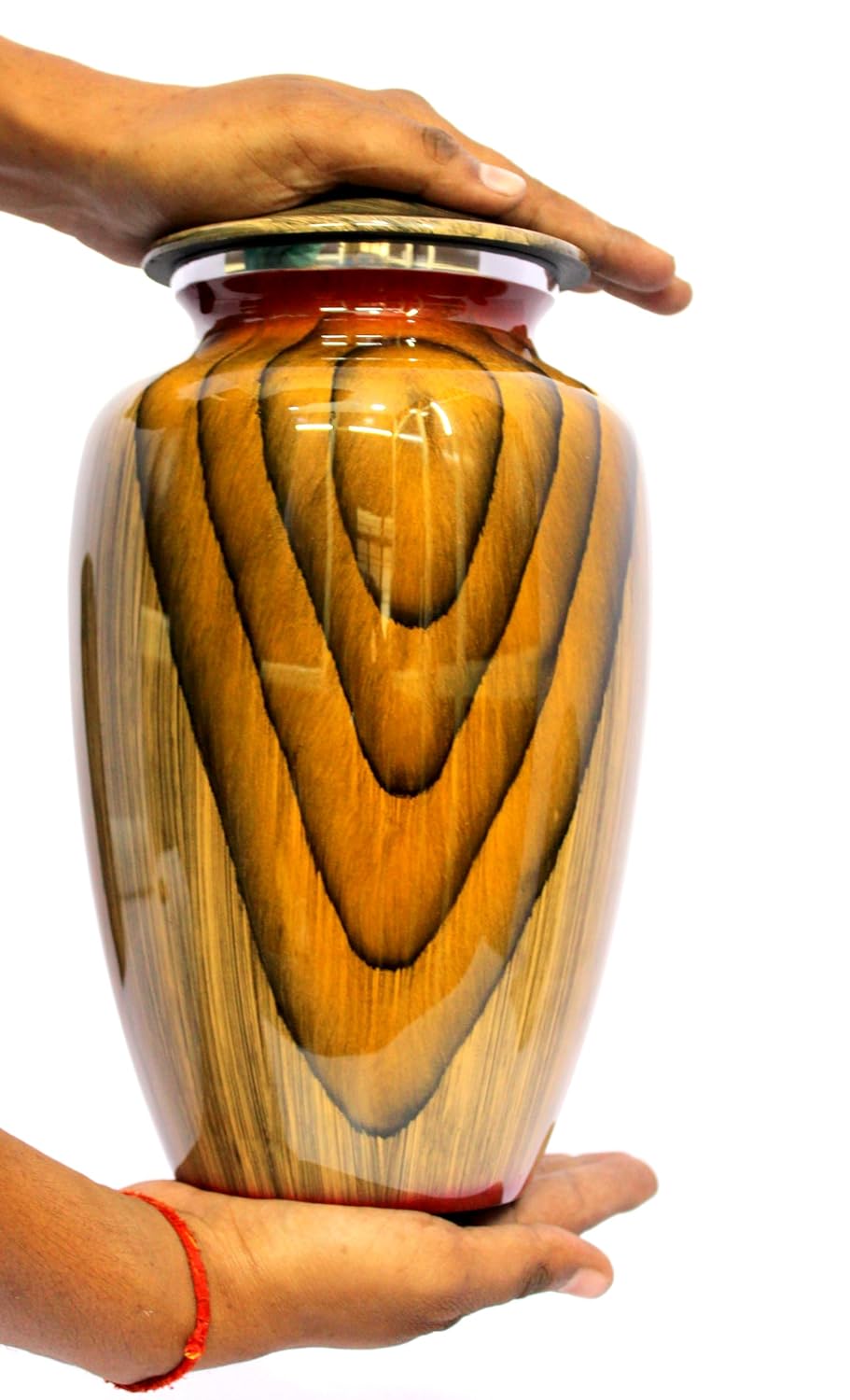 eSplanade Cremation Urn Memorial Human Ashes Container Jar Pot | Burial Funeral Urns | - Yellow - 10 Inches (Full Size)