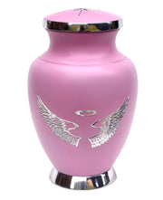eSplanade Cremation Urn Memorial Human Ashes Container Jar Pot | Burial Funeral Urns | - Pink Angel Wings - 10 Inches (Full Size)
