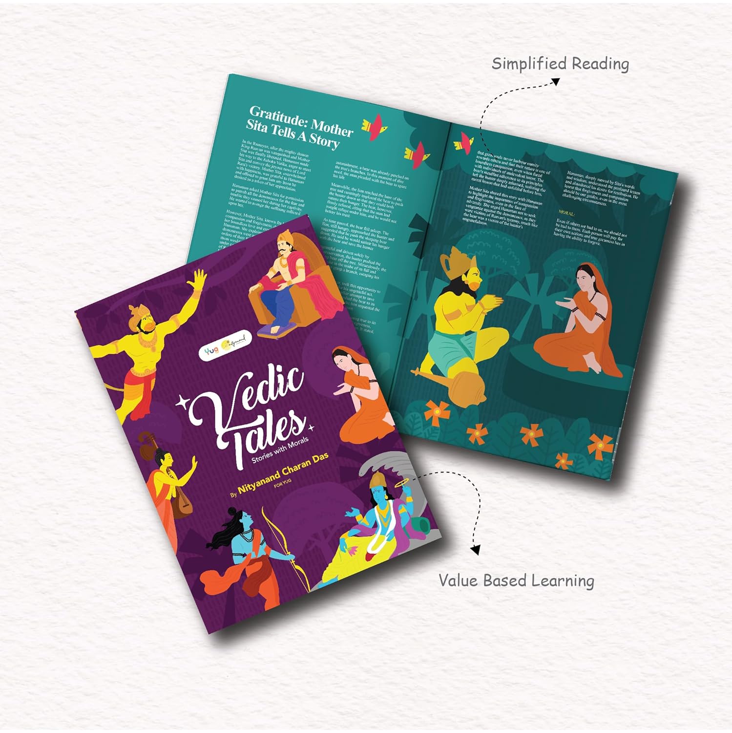 Yug Vedic Tales by Nityanand Charan Das for Kids - Illustrated Hindu Mythology Book for Kids with Colourful Pictures - Early Learning Picture Book for 3+ Year Old Children - Vedas Book - Bedtime Stories - Hardbound