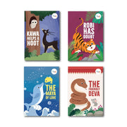 Yug Animal Series: Four Combo Story Books for Kids - Illustrated Animal Moral Stories with Colourful Pictures - Fun Learning Book for 3+ Year Old Children with Colouring Sheet - Bedtime Stories