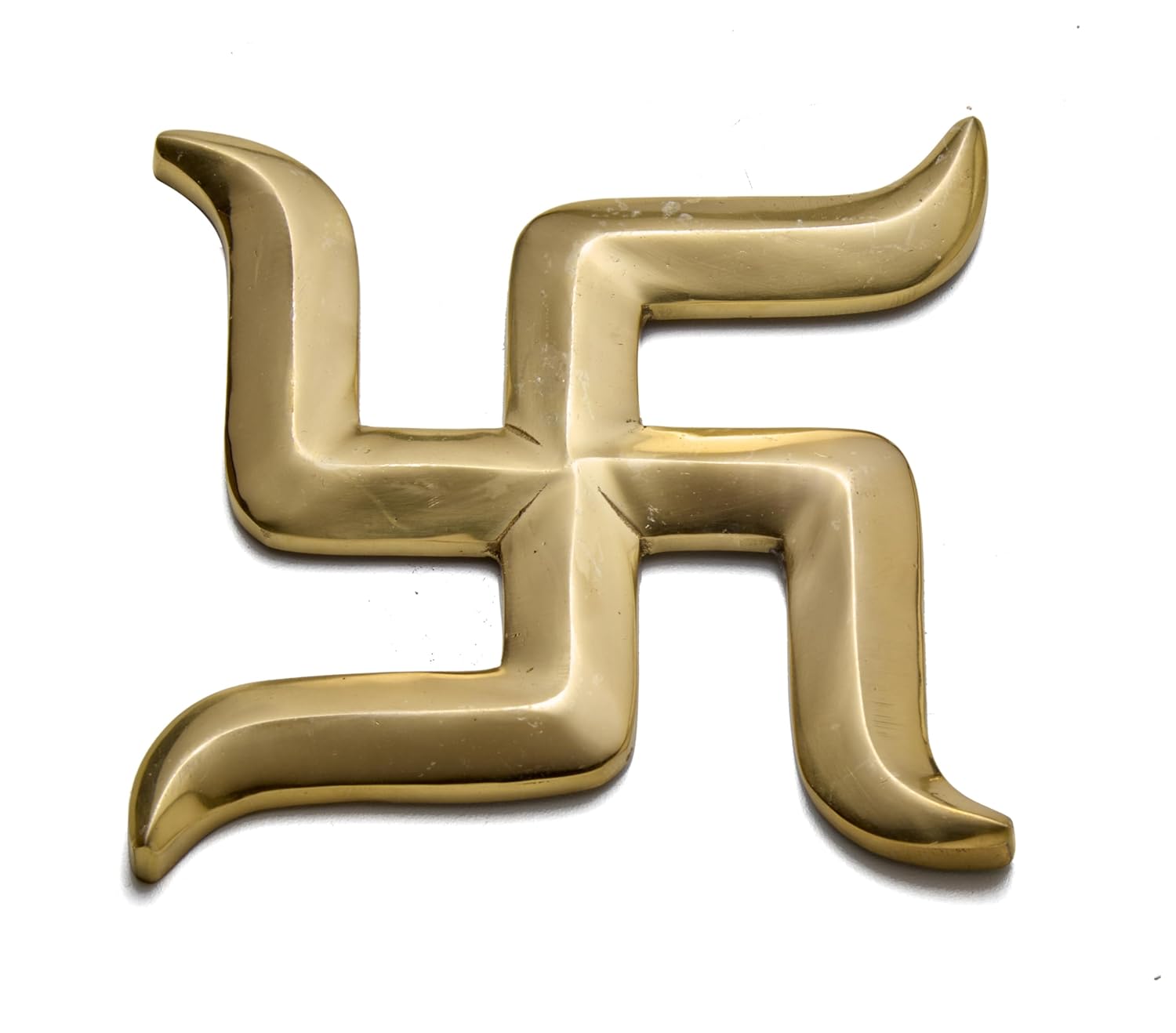 eSplanade Brass Swastik Sathiya Wall Hanging Yantra – | Auspicious Vastu Religious Symbol for Home Temple, Pooja Room & Door Décor | Handmade Antique Decorative Showpiece (3.5 Inches)