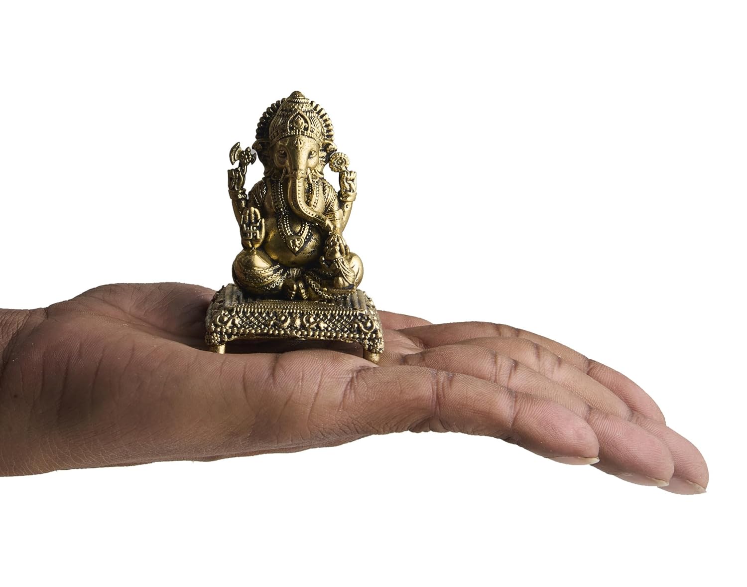 ESPLANADE Brass Laxmi Ganesh Murti Set - 3 inch, Small Lakshmi Ganesha Idol for Home Mandir, Diwali, Pooja Décor, Housewarming Gift Detailing