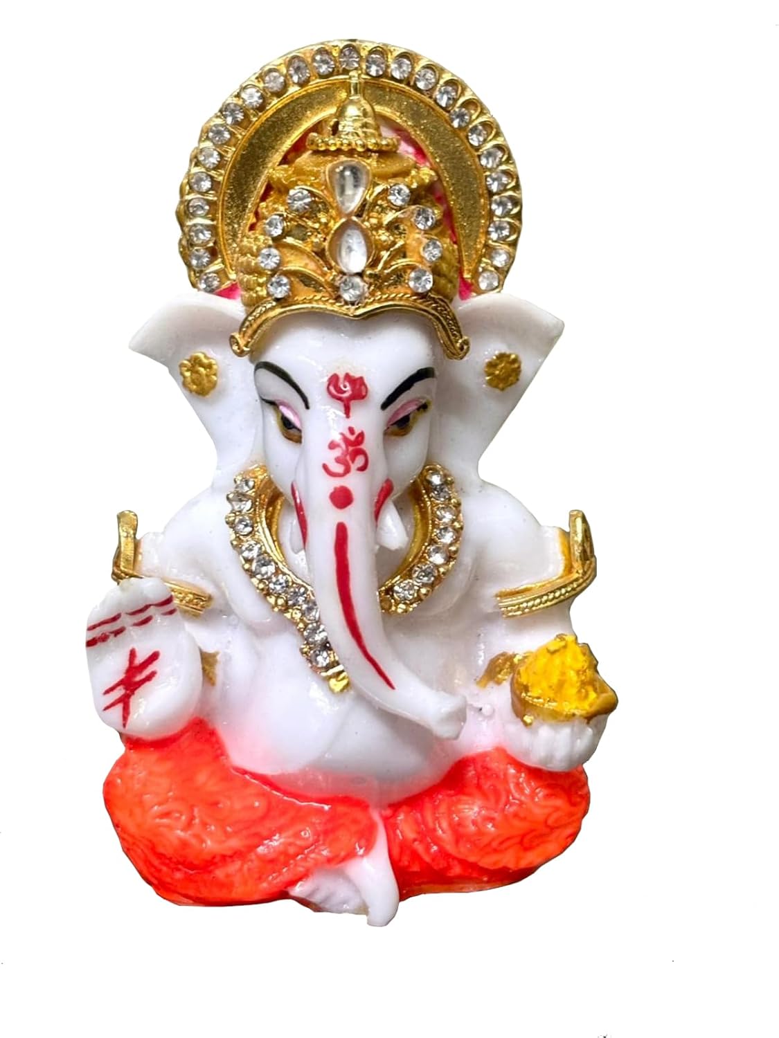 ESPLANADE Resin Ganesh Murti for Car Dashboard Ganesha Idol for Home Temple & Office Desk DŽcor, Ganpati Miniature Statue for Mandir (3.4" Inches)