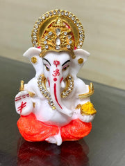ESPLANADE Resin Ganesh Murti for Car Dashboard Ganesha Idol for Home Temple & Office Desk DŽcor, Ganpati Miniature Statue for Mandir (3.4" Inches)