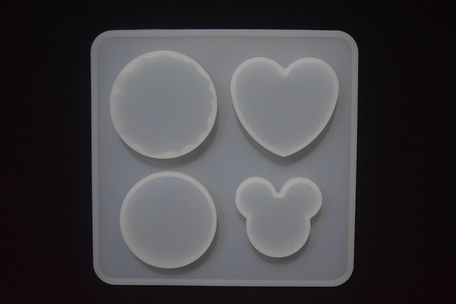 IVEI Keychain Making Resin Mold Silicone Set of 2 for Crafting, Keychains, Pendant, Jewelry, Earrings Making Ð DIY Home Decoration Tools, Resin Tools, Christmas Birthday Gifts Ð Round, Heart, Agate, Hexagon & Mickey Shaped Keychain