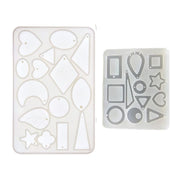 IVEI Resin Jewelry Mold Tray - DIY Set of 2 with Multiple Designs for Jewelry Making - Durable, Flexible Silicone Molds for Crafting Earrings, Pendants, Bracelets, and More - Easy Release & Non-Stick - 27 Designs