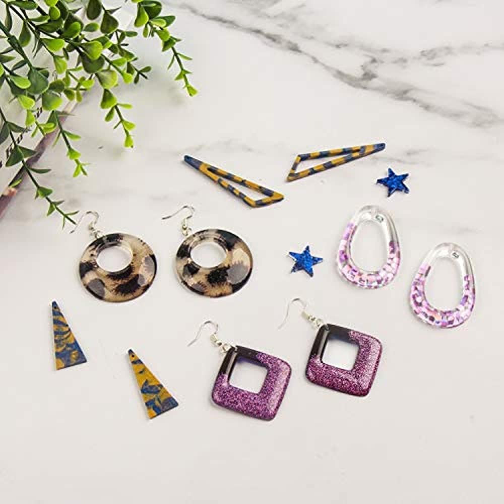 IVEI Resin Jewelry Mold Tray - DIY Set of 2 with Multiple Designs for Jewelry Making - Durable, Flexible Silicone Molds for Crafting Earrings, Pendants, Bracelets, and More - Easy Release & Non-Stick - 27 Designs