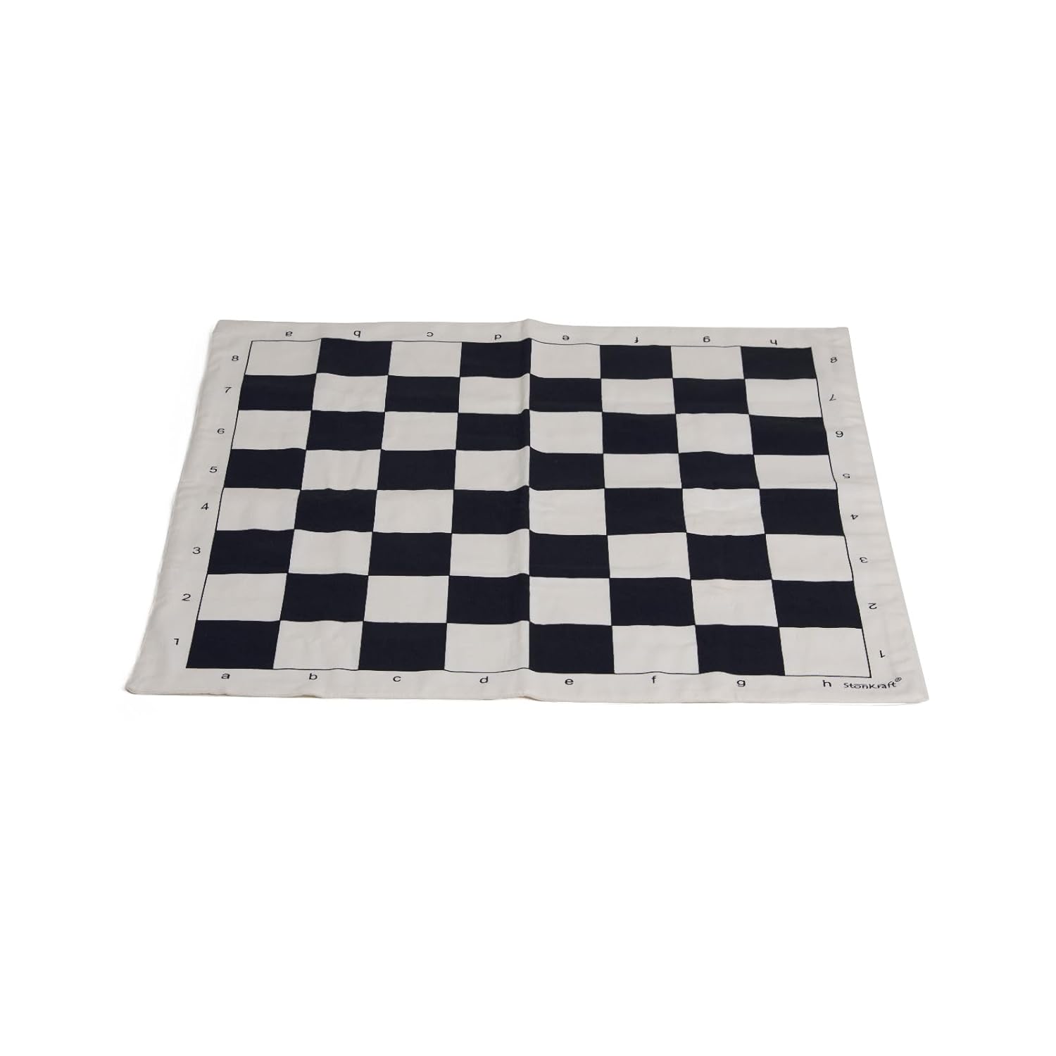 StonKraft Canvas Chess Board Set with Solid Plastic Pieces (with Two Extra Queens + Vinly Pouch) – 21" Roll-up Foldable Chessboard, Strategic Mind Indoor Game for Adults and Kids, Travel Toys Gifts