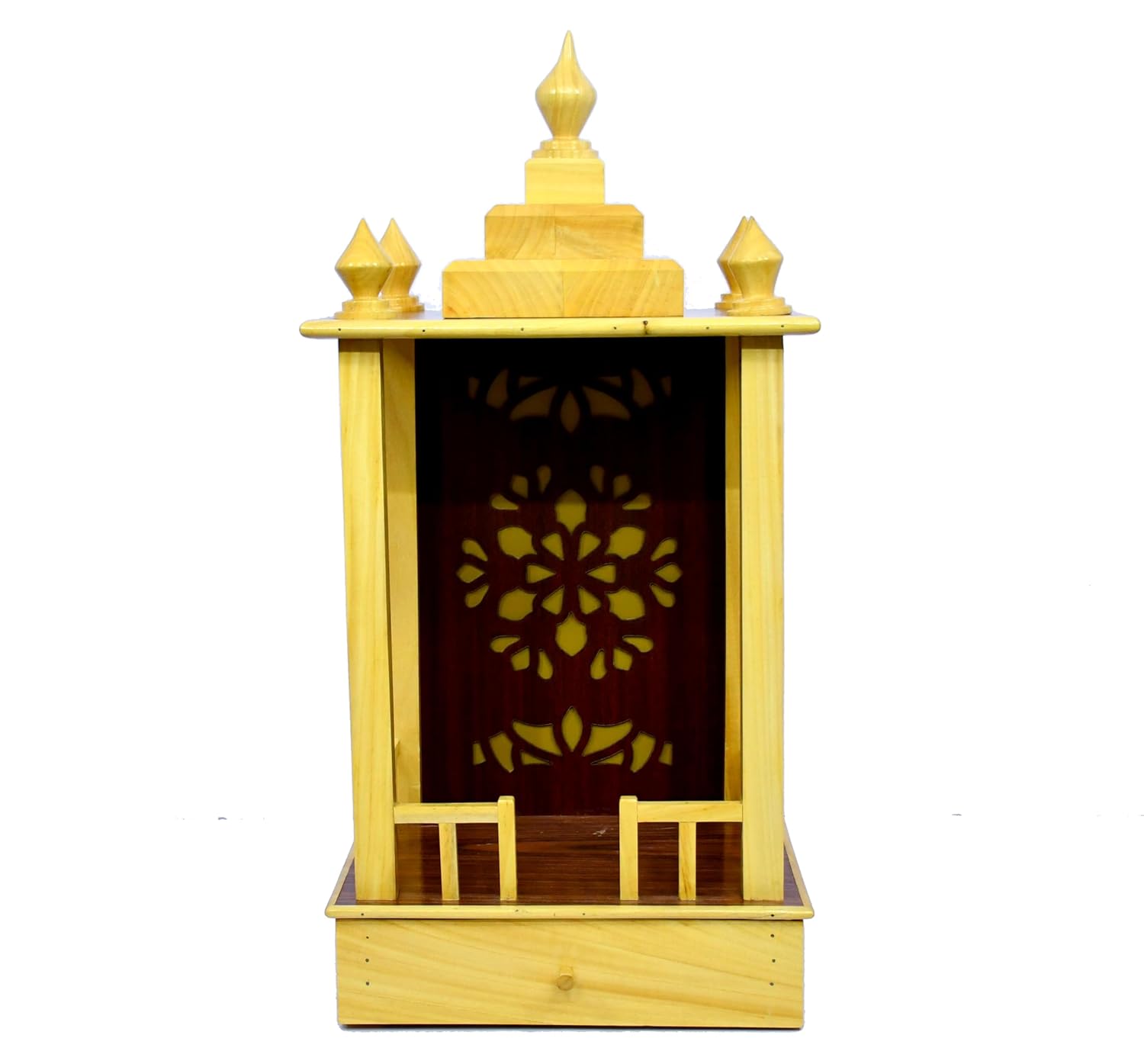 ESPLANADE Beautiful Wooden Mandir for Home, Temple for Home with Storage Drawer, Puja Mandir Stand, Pooja Items for Pooja Room, Devghar, Temple for Office