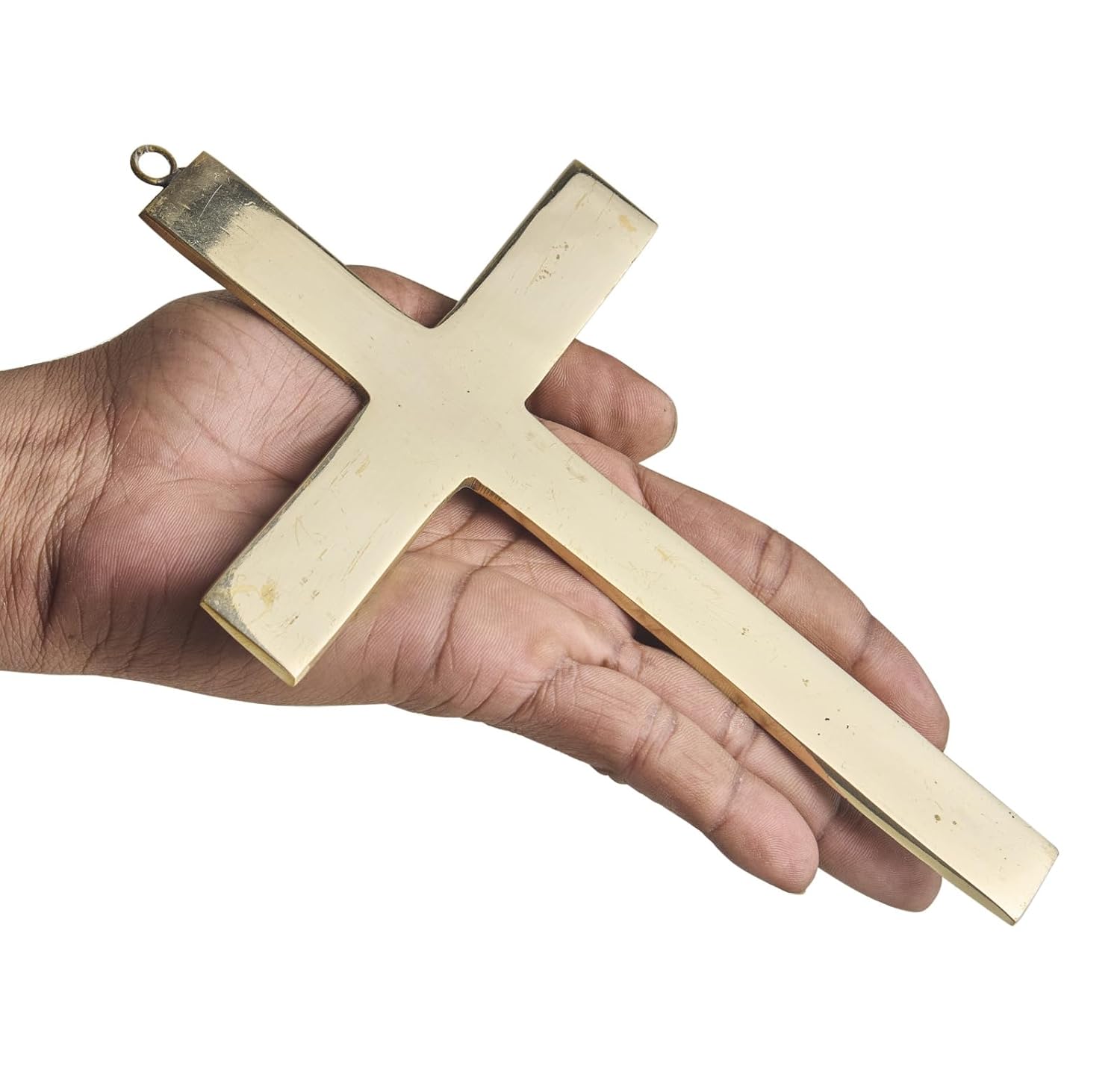 ESPLANADE Brass Jesus Christ Cross – Holy Cross, Antique Look Idol, Christian Cross for Prayer, Christmas Gifts, Home Office Décor, Housewarming Gifts